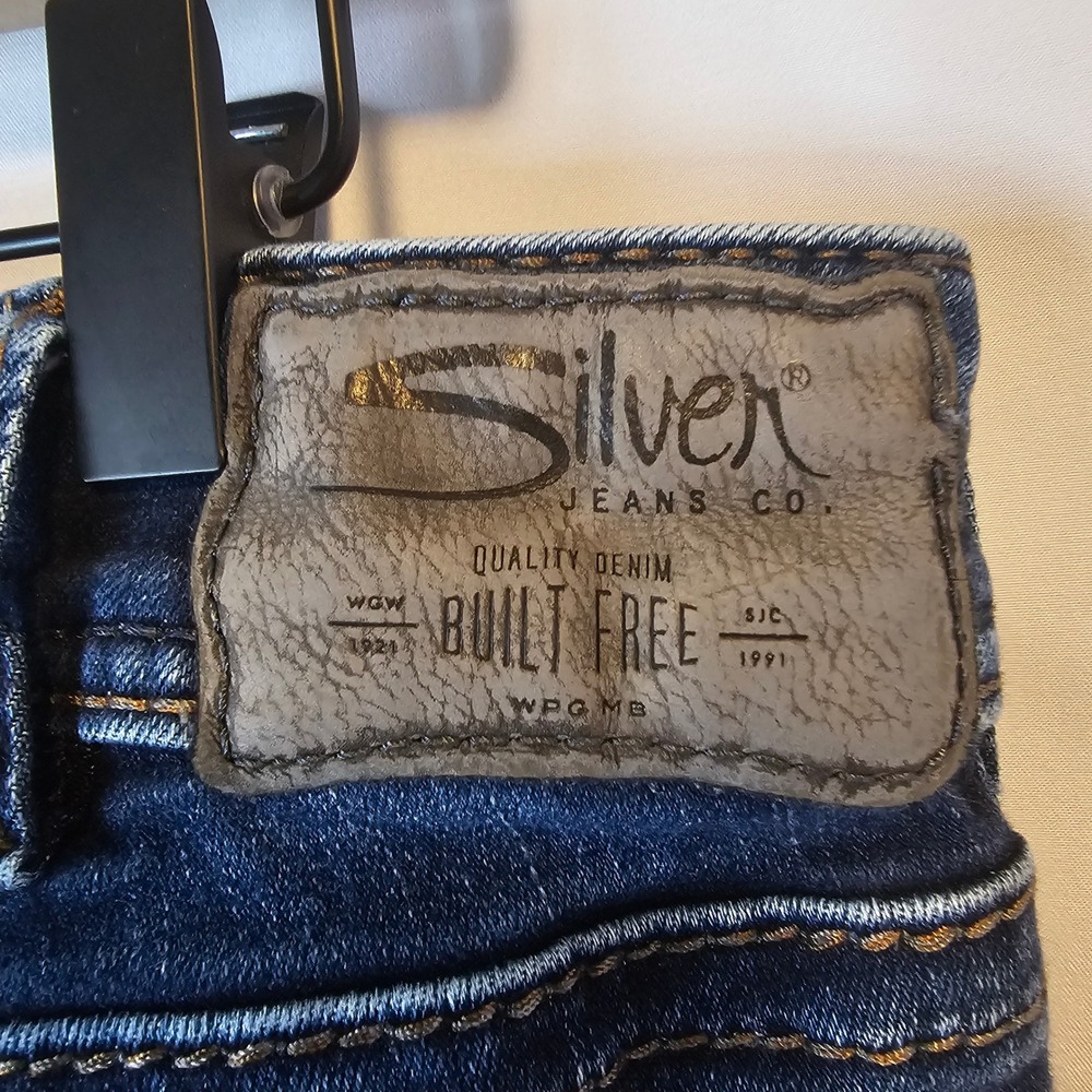 Silver Jeans Suki Bootcut 30x33‎ Dark Wash Blue Distressed Western Boho Cowgirl - Picture 7 of 11